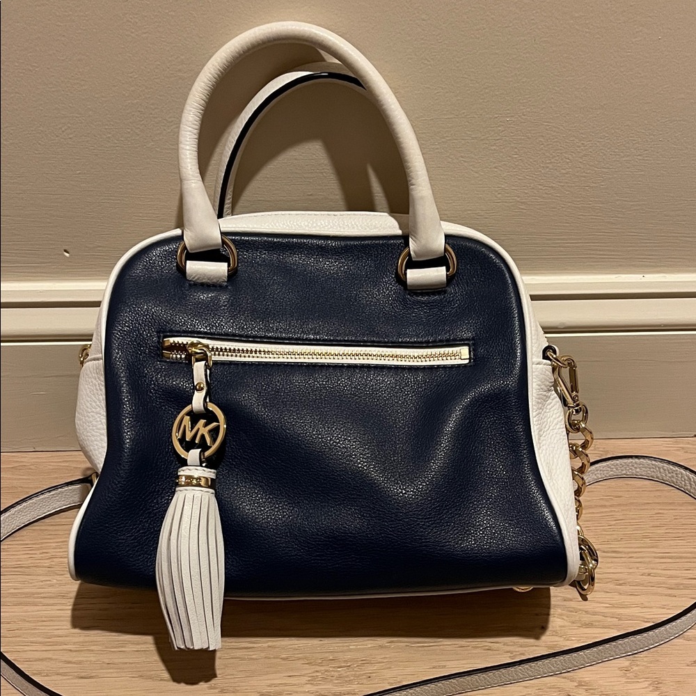 Michael Kors Navy and White Purse